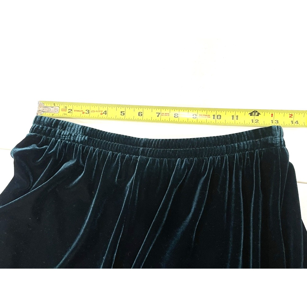 Vintage Studio Marisa Christina Skirt Petite Medium Green Soft Velvet USA grunge - Picture 5 of 7